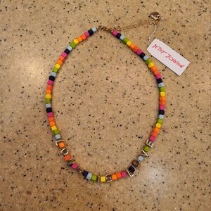 NWT Betsey Johnson Multi Color Beaded with Letters - Love Is Love Necklace